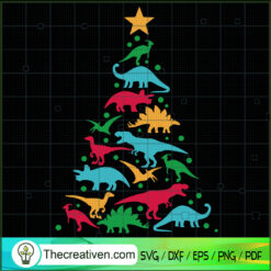 Dinosaur Christmas Tree SVG, Christmas SVG, Dinosaur Holiday SVG