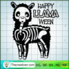 Happy Llamaween SVG, Funny Halloween SVG, Llama Skeleton SVG 2 64 copy 13