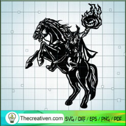 Headless Horseman SVG, Ghost Driving Horse SVG, Scary Ghost SVG