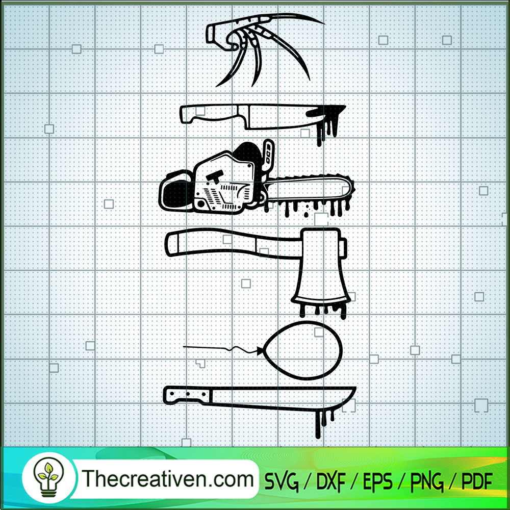 Horror Weapons SVG, Killin SVG, Horror Movie SVG 1 Horror Weapons SVG, Killin SVG, Horror Movie SVG