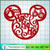 Mouse Head Ho Ho Ho SVG, Disney Mickey Mouse SVG, Mickey Christmas SVG