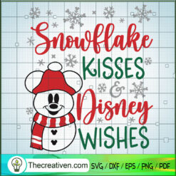 Snowflake Kisses And Disney Wishes SVG Cut File for Cr Design 59809