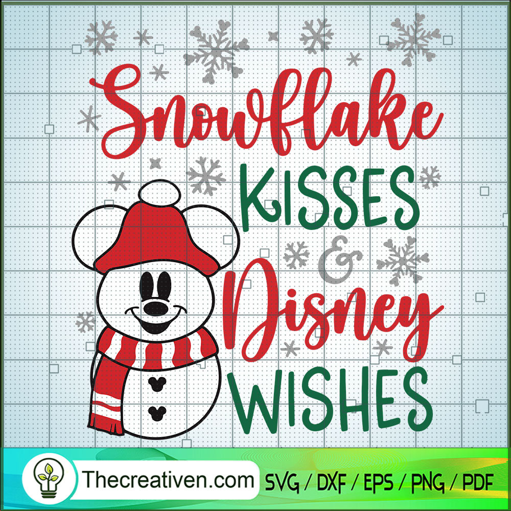 Snowflake Kisses And Disney Wishes SVG Cut File for Cr Design 59809 1 Snowflake Kisses And Disney Wishes SVG Cut File for Cr Design 59809
