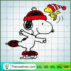 Snoopy Play Patin With Woodstock SVG, Snoopy SVG, Cartoon SVG
