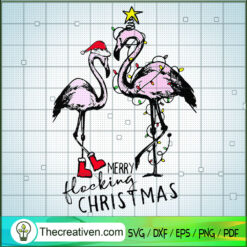 Merry Flocking Christmas SVG, Flamingo SVG, Christmas SVG