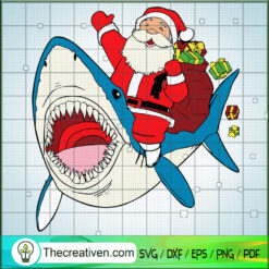 Santa Claus Riding a Shark SVG Cut File for Cricut & Silhouette