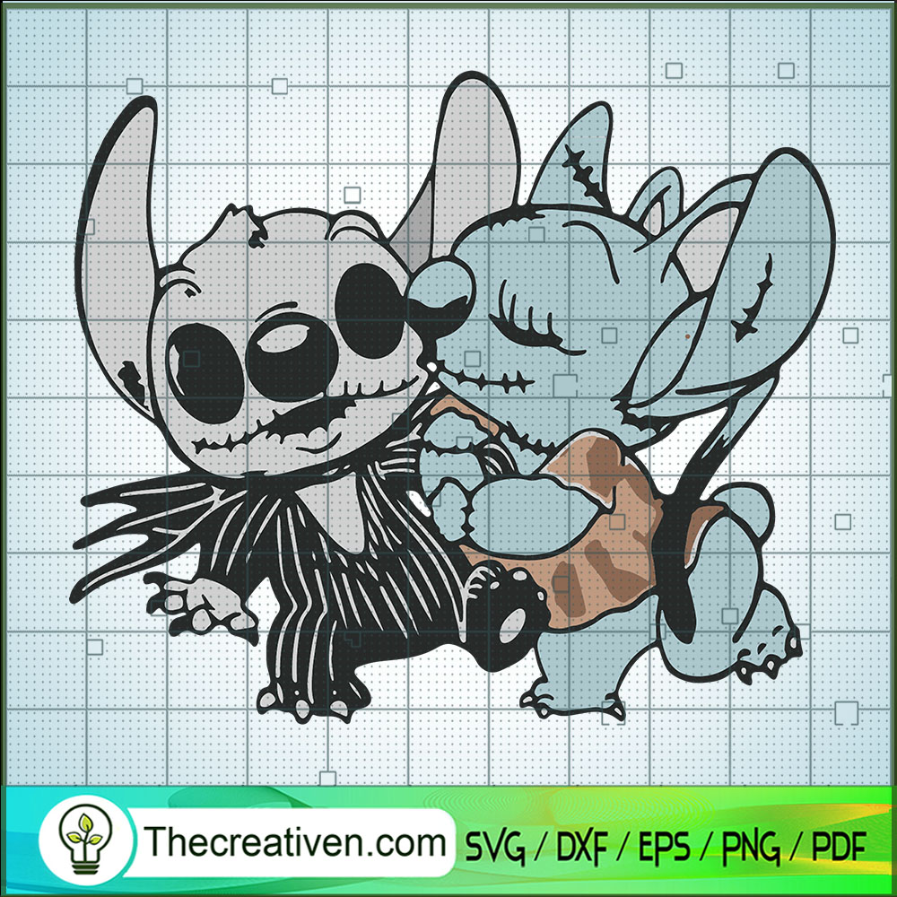 Lovely Stitch Nightmare Couple SVG Cut File for Cricut & Silhouette 1 Lovely Stitch Nightmare Couple SVG Cut File for Cricut & Silhouette