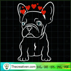 Bulldog Lovely SVG, Bulldog Heart SVG, Pet SVG