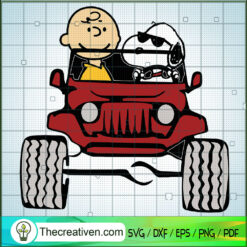 Charlie Brown And Snoopy Drive Jeep SVG, Snoopy SVG, Jeep Car SVG