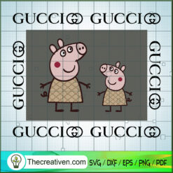 Peppa Pig Gucci Brand SVG, Gucci SVG, Peppa Pig SVG