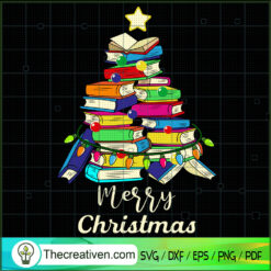 Book Christmas Tree Merry Christmas SVG, Christmas SVG, Merry Xmas SVG