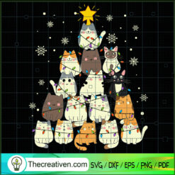 Cat Christmas Tree SVG, Christmas SVG, Merry Xmas SVG
