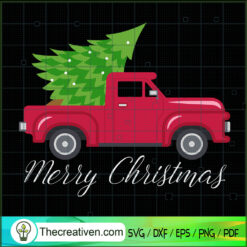 Christmas Tree On Car Merry  SVG Cut File for Cricut