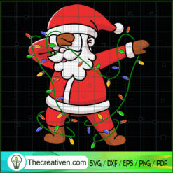 Dabbing Santa Christmas Light SVG, Christmas SVG, Merry Xmas SVG