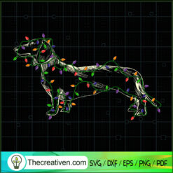Dachshund Dogs Christmas Light SVG, Christmas SVG, Merry Xmas SVG