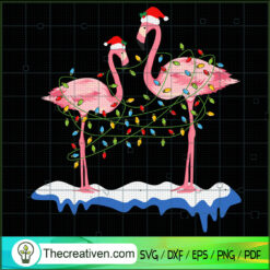 Flamingo Christmas Light SVG, Funny Christmas SVG, Merry Xmas SVG