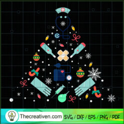 Nurse Christmas Tree SVG, Nursing Xmas SVG, Christmas Tree SVG