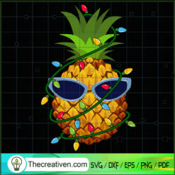 Pinapple Christmas Tree Lights SVG, Christmas SVG, Merry Xmas SVG