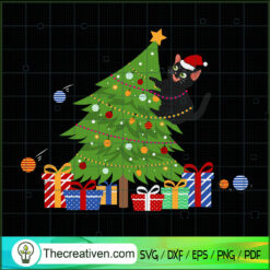 Santa Black Cat Christmas Tree SVG Cut File for Cricut & Silhouette