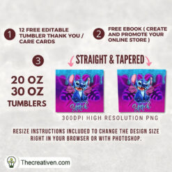 Alternative view of Stitch Glitter Skinny Tumbler Wrap – Digital Download
