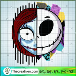 Jack And Sally Face SVG Cut File for Cricut & Silhouette