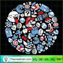 Super Mario Theme SVG, Mario SVG, Funny Game SVG