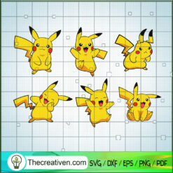 Pikachu Actions Bundle SVG, Pikachu SVG, Pokemon SVG