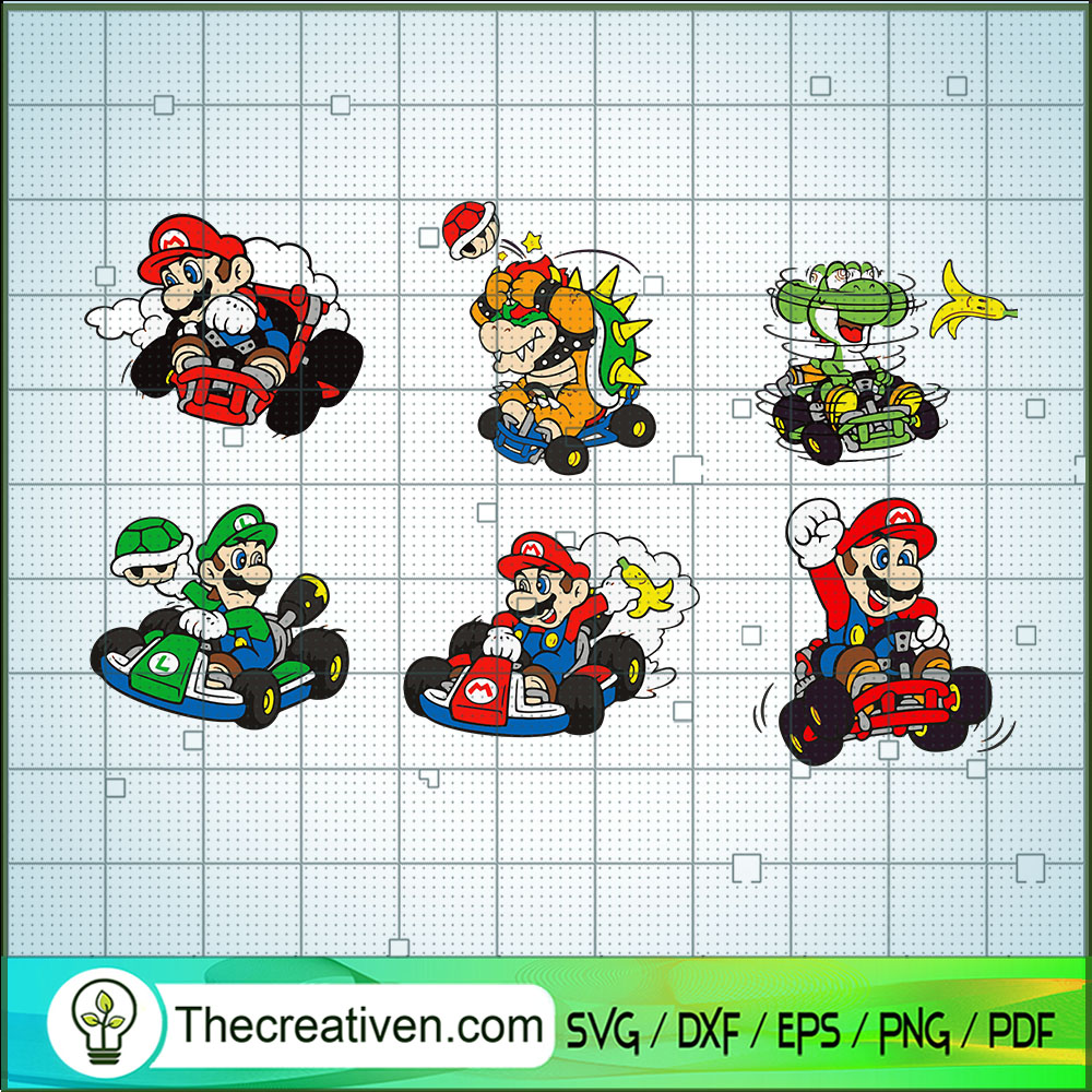 Super Mario Racing Bundle SVG, Super Mario SVG, Funny Mario SVG 1 Super Mario Racing Bundle SVG, Super Mario SVG, Funny Mario SVG