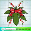 Cannabis Mistletoe SVG, Cannabis Christmas SVG, Leaf Christmas SVG