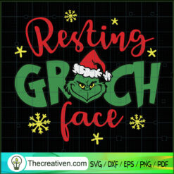 Resting Grinch Face SVG, Grinch SVG, Christmas SVG