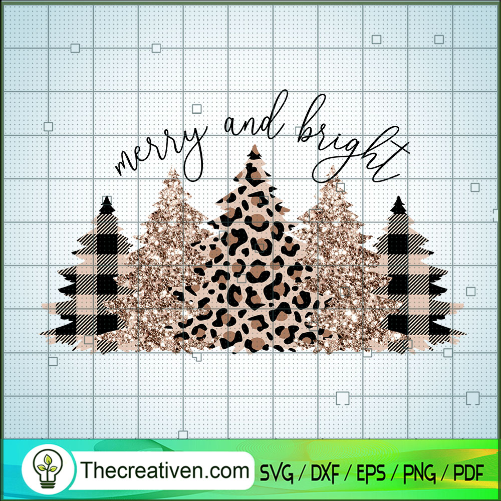 Merry And Bright SVG, Christmas Tree SVG, Glitter Christmas Tree SVG 1 Merry And Bright SVG, Christmas Tree SVG, Glitter Christmas Tree SVG