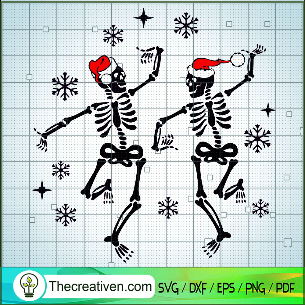 Skeleton Christmas Dancing SVG Cut File for Cricut & Silhouette 1 Skeleton Christmas Dancing SVG Cut File for Cricut & Silhouette