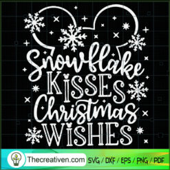 Snowflake Kisses Christmas Wishes SVG Cut File for Cri Design 61954