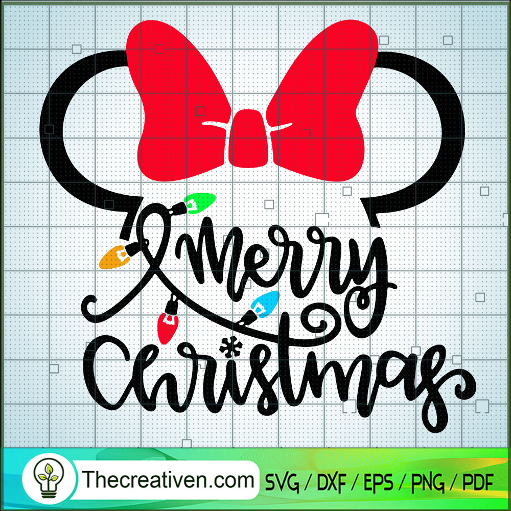 Minnie Head Merry Christmas SVG Cut File for Cricut & Silhouette 1 Minnie Head Merry Christmas SVG Cut File for Cricut & Silhouette