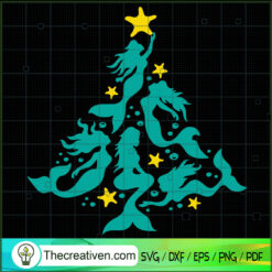 Little Mermaid Christmas Tree SVG, Mermaid SVG, Christmas SVG