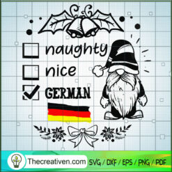 Naughty Nice German SVG, Gnomes Germany SVG, Germany Christmas SVG