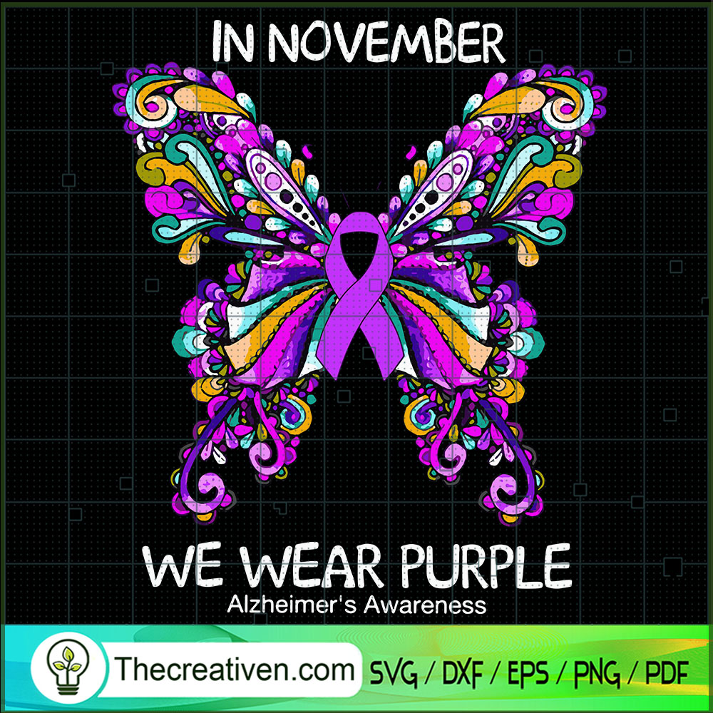 In November We Wear Purple SVG Cut File for Cricut & Silhouette 1 In November We Wear Purple SVG Cut File for Cricut & Silhouette