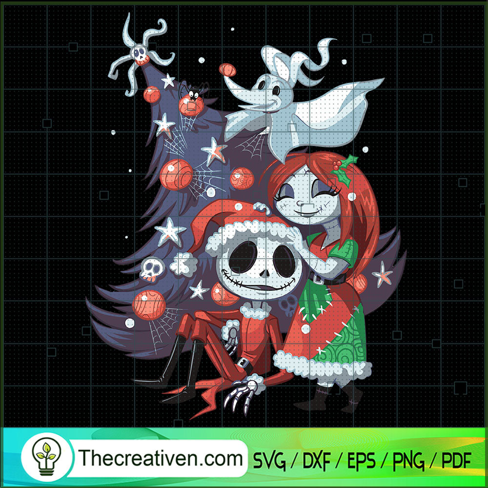 Jack And Sally Christmas Tree SVG Cut File for Cricut & Silhouette 1 Jack And Sally Christmas Tree SVG Cut File for Cricut & Silhouette