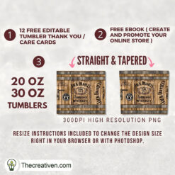 Alternative view of Jack Daniel's Old No.7 20oz Skinny Tumbler Wrap – Digital Download