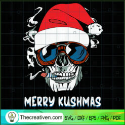 Merry Kushmas SVG, Skull Christmas SVG, Cannabis SVG
