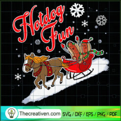 Hotdog Fun SVG, Hotdog Christmas SVG, Santa Hotdog SVG