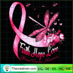 Faith Hope Love Breast Cance SVG Cut File for Cricut