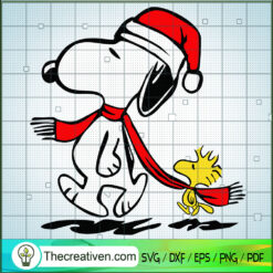 Snoopy Christmas SVG, Scarf Christmas SVG, Merry Christmas SVG