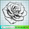 Rose Black Outline SVG, Flower SVG, Rose SVG