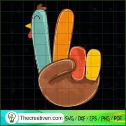 Peace Sign Turkey SVG, Hi Thanksgiving SVG, Funny Thanksgiving SVG