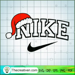 Nike Christmas Hat SVG, Nike Brand SVG, Nike Christmas SVG