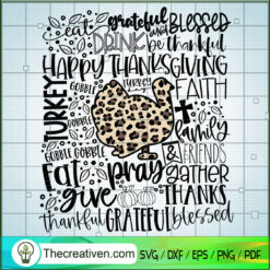 Thanksgiving Typography SVG Cut File for Cricut & Silhouette