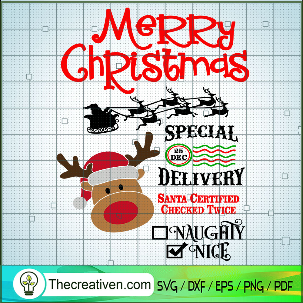Merry Christmas Special Delivery SVG Cut File for Cricut & Silhouette 1 Merry Christmas Special Delivery SVG Cut File for Cricut & Silhouette