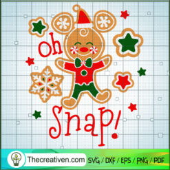 Mickey Oh Snap SVG, Mickey Mouse Ginder Bread SVG, Love Christmas SVG