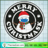 Merry Christmask SVG Cut File for Cricut & Silhouette 3 Face Mask Snownman Merry Christmask Starbucks Inspired Layered SVG copy